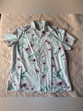 American Eagle Outfitters | Short-Sleeve Floral Button-Up Shirt